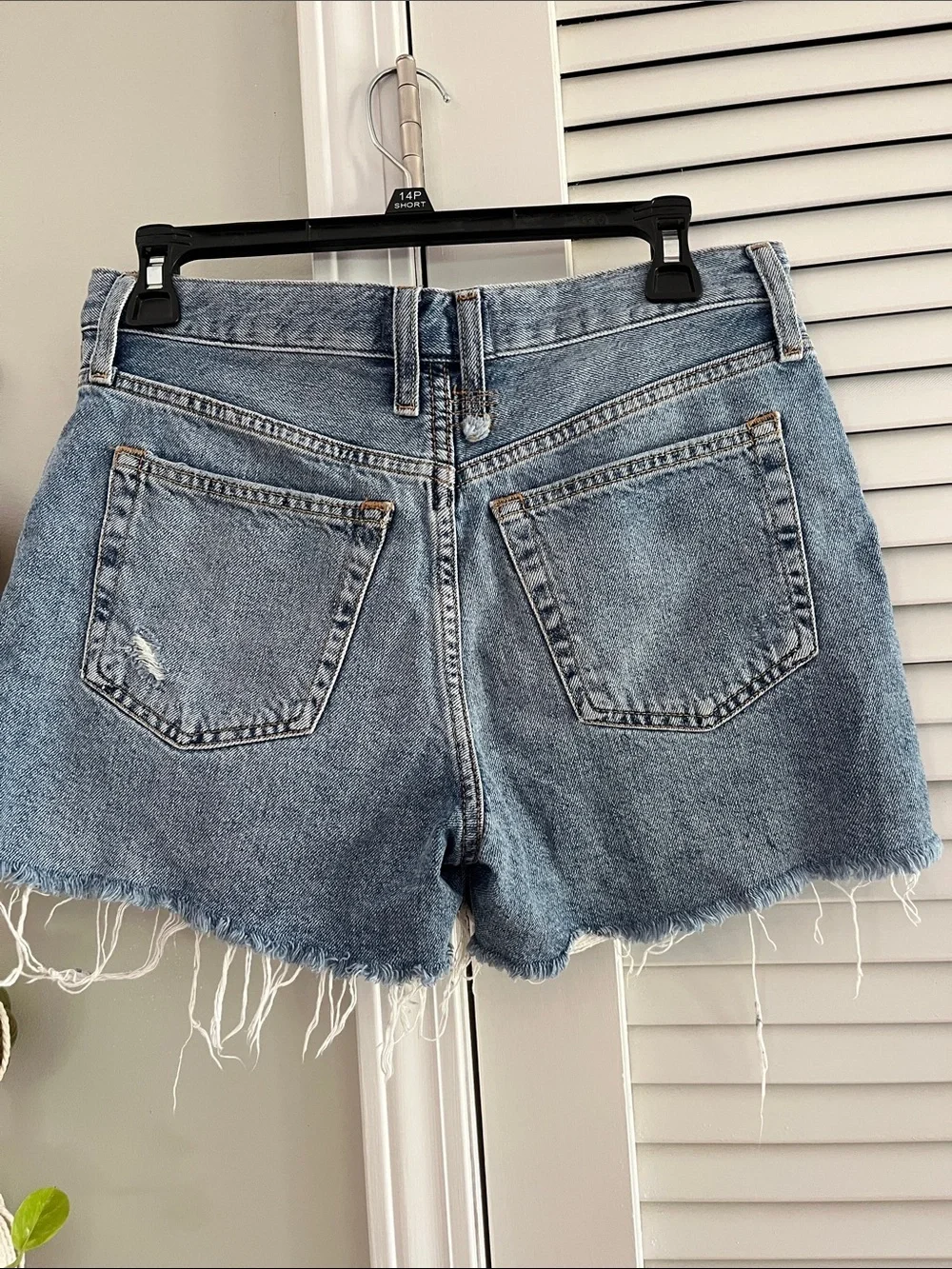 We The Free Distressed Light Blue Denim Jean Shorts